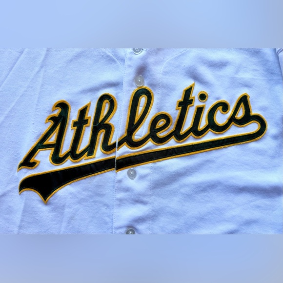 Oakland Athletics A's Authentic Jersey Majestic 48 6200 Home White Blank MLB - Picture 3 of 11